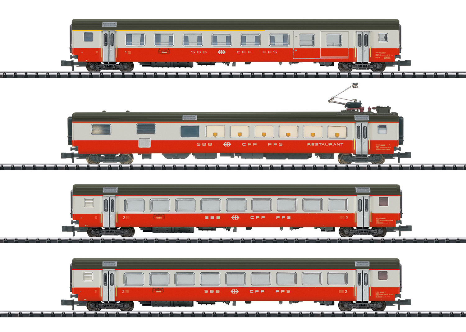Trix 18720 Schnellzugwagen-Set Swiss Express Teil 1 Schnellzugwagen-Set Swiss Express Teil 1