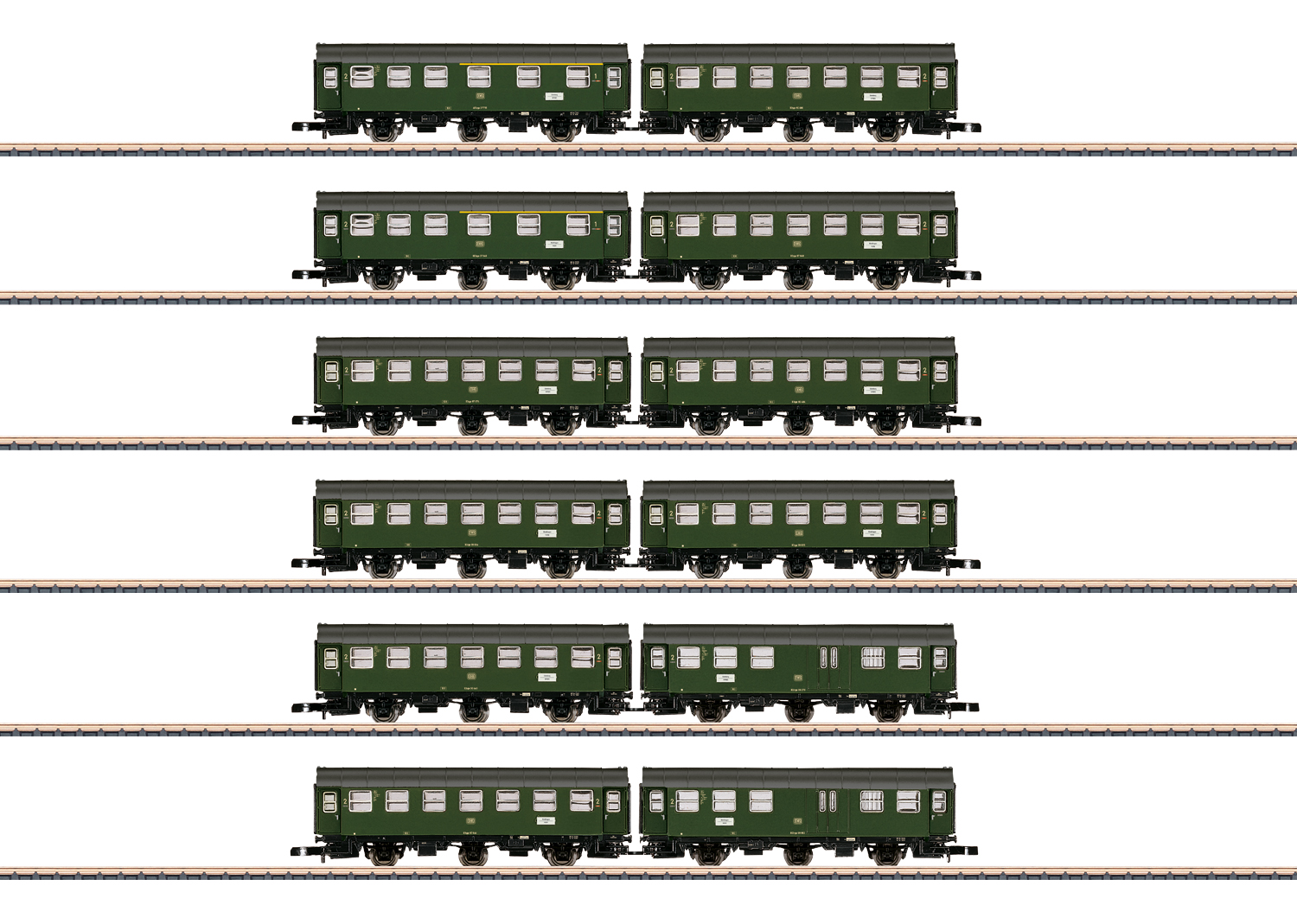 Märklin 87061 Set mit 6 Umbauwagen-Paaren im Display Set mit 6 Umbauwagen-Paaren im Display