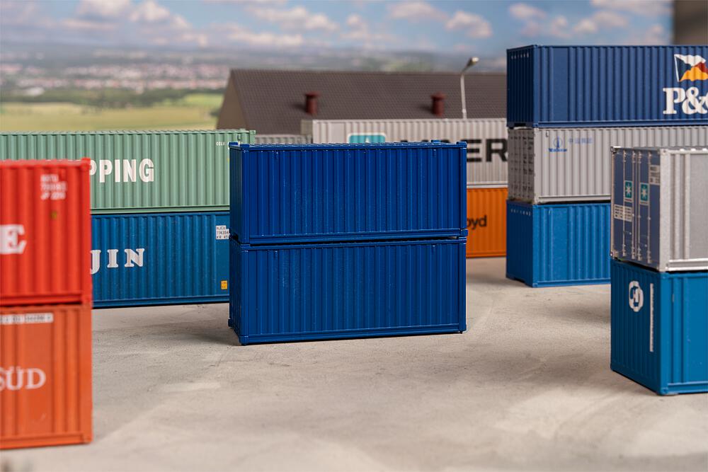 20´ Container, blau, 2er-Set 