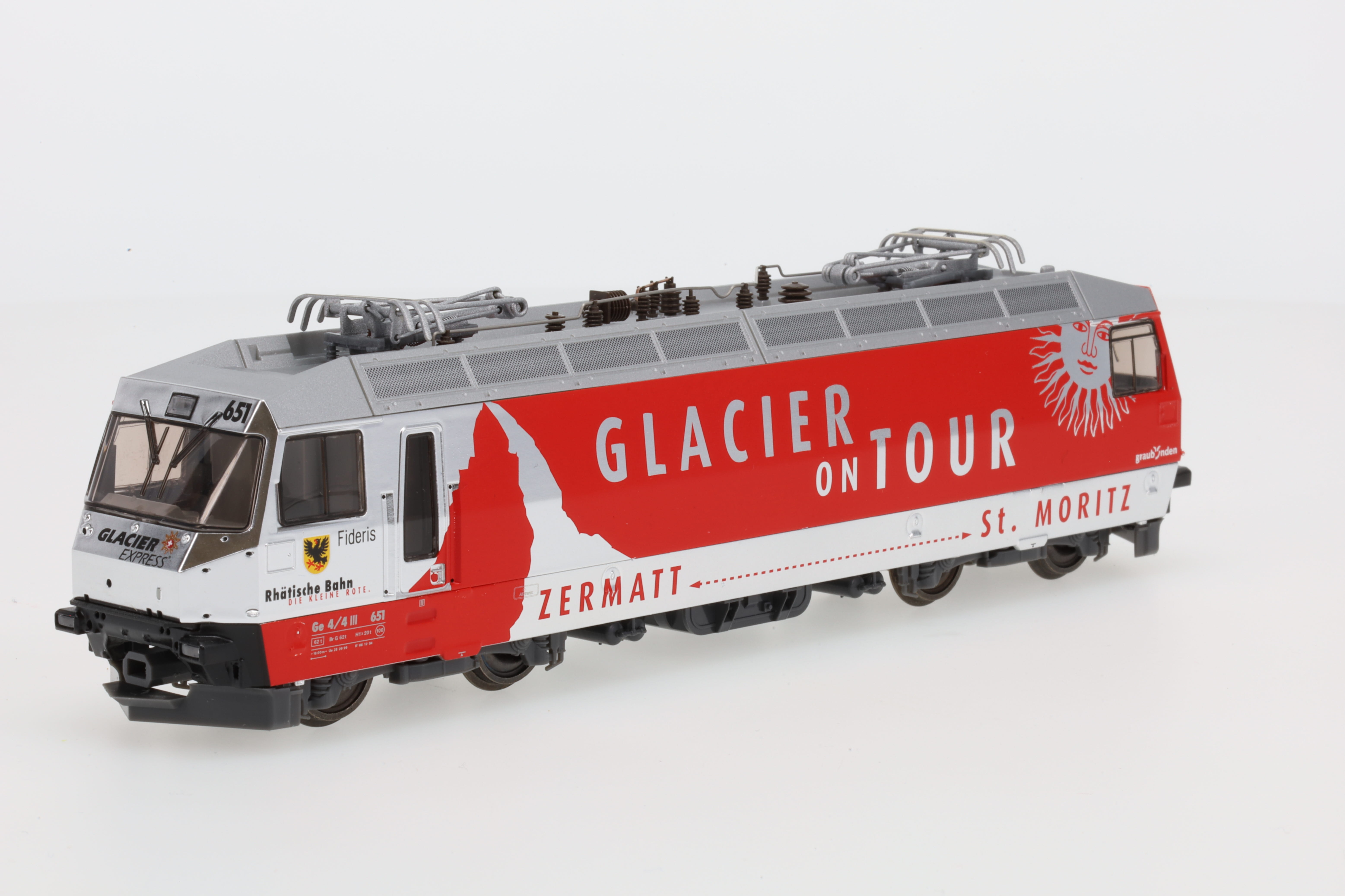 Bemo 1759161 RhB Ge 4/4 III "Glacier on Tour" 2 Leiter GS & Sound